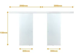Dubbele Schuifdeur In Opbouw - H205 X L166 Cm - Gehard Glas - Alina