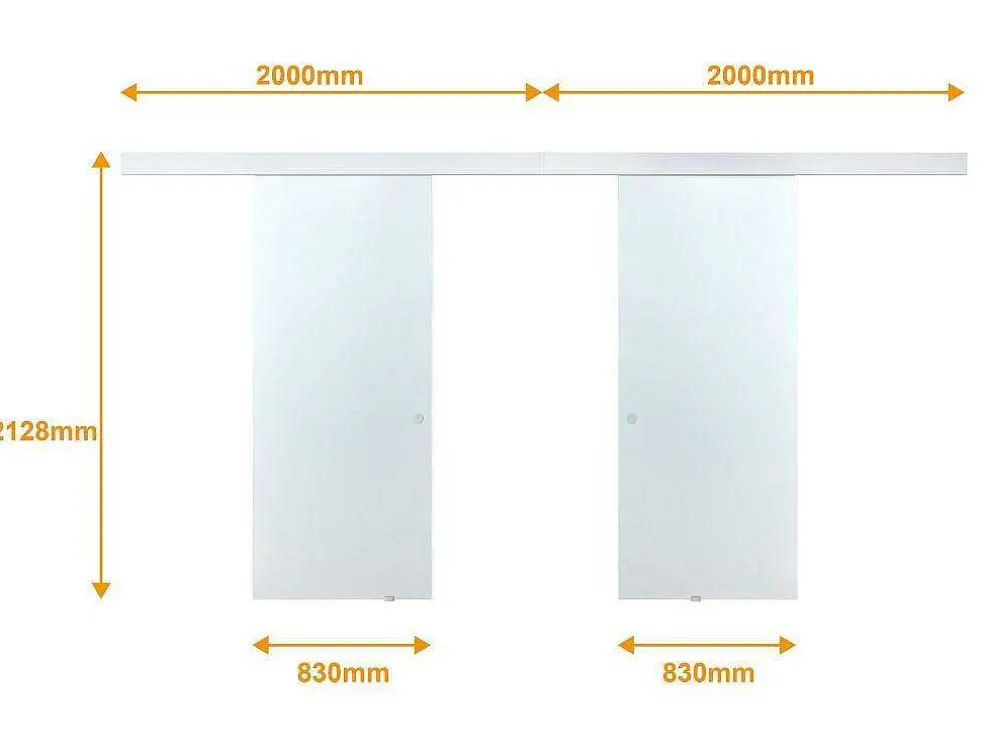 Dubbele Schuifdeur In Opbouw - H205 X L166 Cm - Gehard Glas - Alina