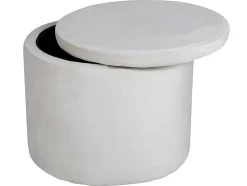 Dunken Poef, Hocker Met Opbergruimte O51Cm Velours Beige.