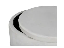 Dunken Poef, Hocker Met Opbergruimte O51Cm Velours Beige.