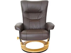 Edmonton Fauteuil Met Kruk, Bruin, Naturel Bruin