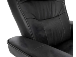 Edmonton Fauteuil Met Kruk, Zwart, Honingkleurig
