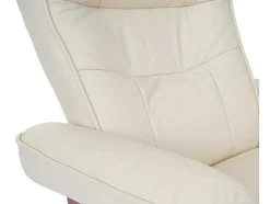 Edmonton Fauteuil Met Kruk, Creme, Honingkleurig