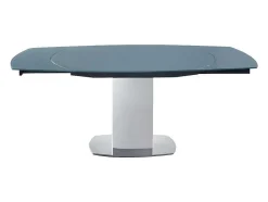 Eettafel Talicia Uitschuifbaar Van Gehard Glas En Metaal - 6 Tot 8 Personen - Grijs