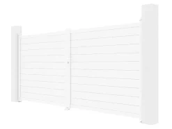Elektrische Draaipoort Van Aluminium L397 X H181 Cm Wit - Nazario
