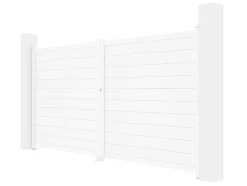 Elektrische Draaipoort Van Aluminium L355 X H181 Cm Wit - Nazario