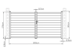 Elektrische Draaipoort Van Aluminium L355 X H181 Cm Wit - Nazario