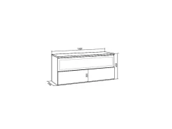 Elektrische Haard Led , 102X45X35Cm, 1 Opening, 1 Deur, Elektrische Haard, Hangend, Eiken/Zwart