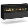 Elektrische Haard Led , 102X45X35Cm, 1 Opening, 1 Deur, Elektrische Haard, Hangend, Zwart