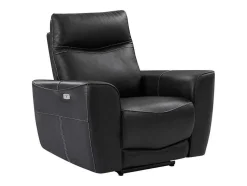 Elektrische Relax-Driezitsbank En -Fauteuil Van Zwart Vaarsleer Damon