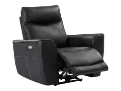 Elektrische Relax-Driezitsbank En -Fauteuil Van Zwart Vaarsleer Damon