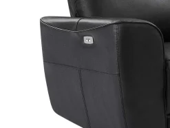 Elektrische Relax-Driezitsbank En -Fauteuil Van Zwart Vaarsleer Damon