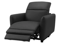 Elektrische Relaxfauteuil Cleophee Van Hoogwaardig Leer - Zwart