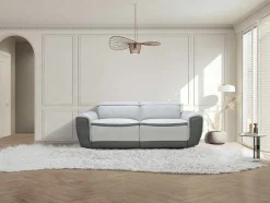 Elektrische Relaxzitbank Met 3 Plaatsen In Lichtgrijze Stof Orietto