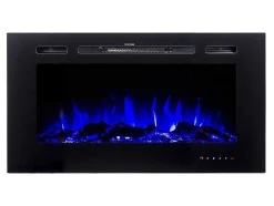 Elektrische Sfeerhaard Calbuco - L101,6 X D14 X H54,4 Cm - Zwart