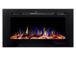 Elektrische Sfeerhaard Calbuco - L101,6 X D14 X H54,4 Cm - Zwart