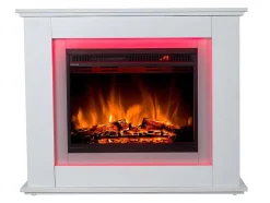 Elektrische Sfeerhaard Nevado - Met Schoorsteenmantel - Leds - L100 X D27,5 X H82,5 Cm - Wit