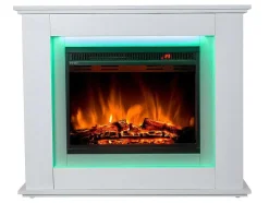 Elektrische Sfeerhaard Nevado - Met Schoorsteenmantel - Leds - L100 X D27,5 X H82,5 Cm - Wit