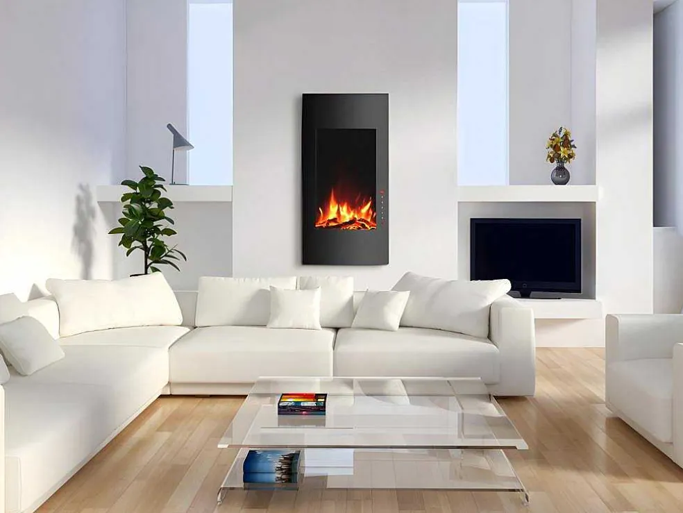Elektrische Sfeerhaard Vulcano - L41 X D13 X H81 Cm - Zwart