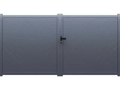 Elektrische Vleugelpoort - Vol Aluminium - L350 X H160 Cm - Antraciet - Zerano