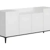 Ellaria Multifunctioneel Kabinet, Wit, Zwart, 160X42X75 Cm, Epikasa