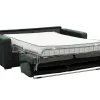 Express-Driezitsslaapbank Van Groen Ribfluweel - Bed 140 Cm - Matras 18 Cm - Mondovi