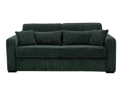 Express-Driezitsslaapbank Van Groen Ribfluweel - Bed 140 Cm - Matras 18 Cm - Mondovi