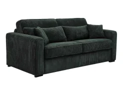 Express-Driezitsslaapbank Van Groen Ribfluweel - Bed 140 Cm - Matras 18 Cm - Mondovi