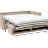 Express-Driezitsslaapbank Van Beige Stof - Bed Met Brede Latten 140 Cm - Matras 14 Cm Arcadia