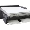 Express-Driezitsslaapbank Van Antracietgrijze Stof - Bed Met Brede Latten 140 Cm - Matras 22 Cm - Bevis