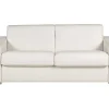 Express-Driezitsslaapbank Van 100% Wit Buffelleer, Matras 22 Cm Delectea Ii