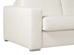 Express-Driezitsslaapbank Van 100% Wit Buffelleer, Matras 22 Cm Delectea Ii