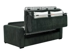Express-Vierzitsslaapbank Van Groen Ribfluweel - Bed Met Brede Latten 160 Cm - Matras 18 Cm - Mondovi