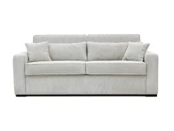 Express-Vierzitsslaapbank Van Beige Ribfluweel - Bed Met Brede Latten 160 Cm - Matras 18 Cm - Mondovi
