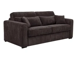 Express-Vierzitsslaapbank Van Bruin Ribfluweel - Bed 160 Cm - Matras 18 Cm - Mondovi