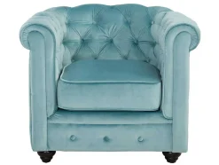 Fauteuil Chesterfield - Fluweel - Pastel Blauw