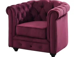 Fauteuil Chesterfield - Fluweel Paars