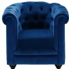 Fauteuil Chesterfield - Fluweel - Koningsblauw