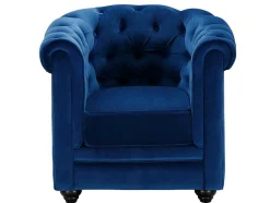 Fauteuil Chesterfield - Fluweel - Koningsblauw