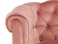 Fauteuil Chesterfield - Fluweel - Pastel Roze