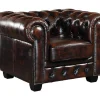 Fauteuil Chesterfield Brenton 100% Buffelleer - Bruin Tinten