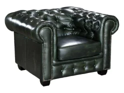 Fauteuil Chesterfield Brenton 100% Buffelleer - Empire Groen