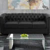 Fauteuil Chesterfield Van Kunstleer - Zwart