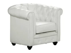 Fauteuil Chesterfield Van Kunstleer - Wit
