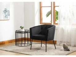 Fauteuil Met Armleuningen Fakart - 100% Polyester - Zwart