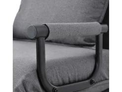 Fauteuil Met Kussen En Verstelbare Rugleuning - Om Te Bouwen Tot Fauteuil - Linnen Stof - Grijs