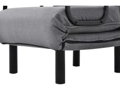 Fauteuil Met Kussen En Verstelbare Rugleuning - Om Te Bouwen Tot Fauteuil - Linnen Stof - Grijs