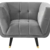 Fauteuil Samantha Ii Van Fluweel - Grijs