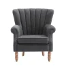 Fauteuil Van Antracietkleurige Stof Met Klinknagels Batoumi