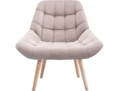 Fauteuil Van Beige Fluweel - Luosto